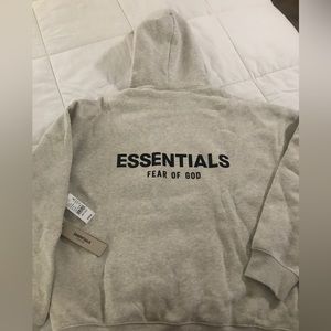 Essentials Hoodie, Light Oatmeal, Size Med